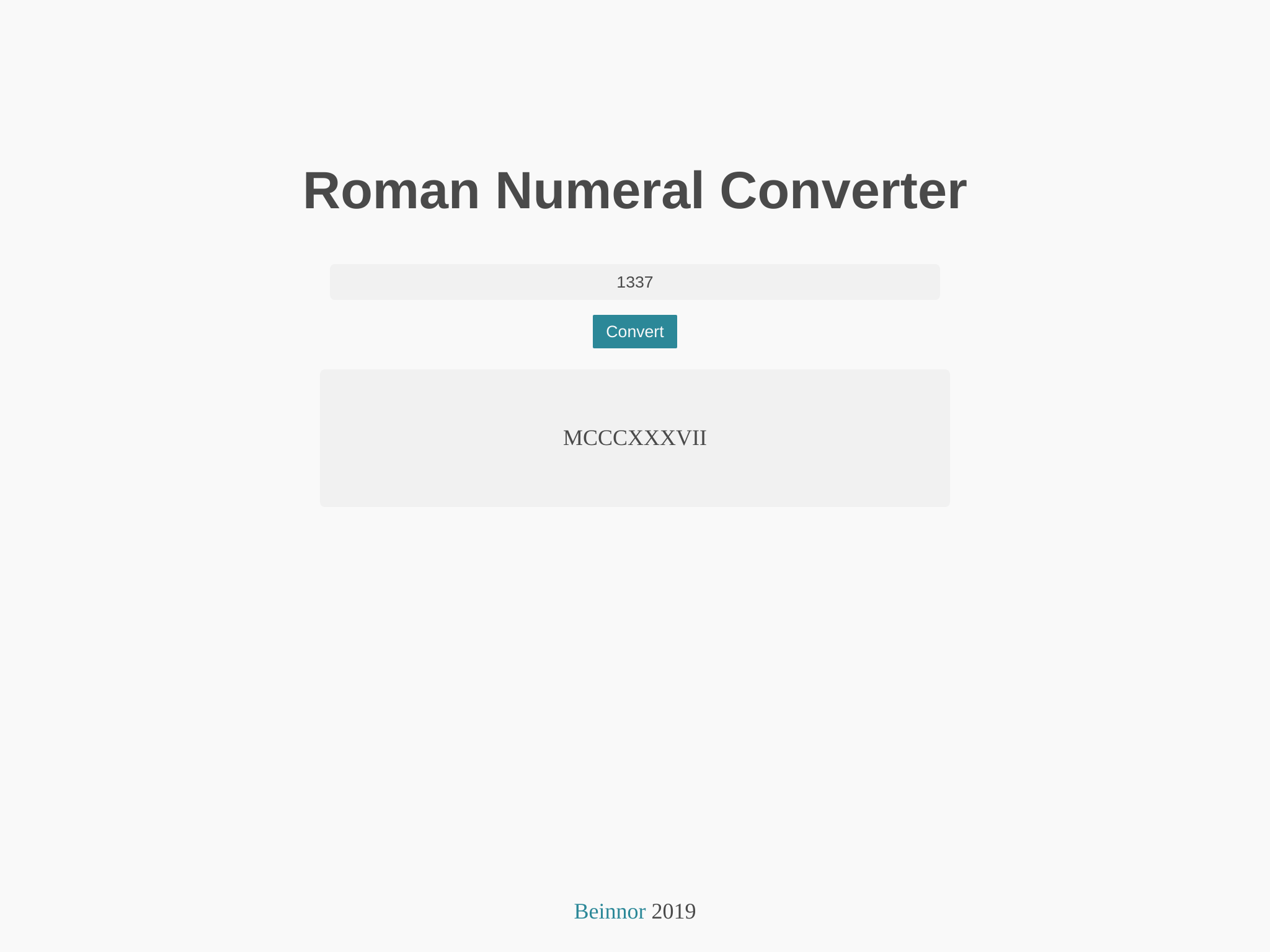 Roman Numeral Converter